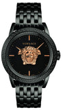 Versace Palazzo Empire Black Dial Black Steel Strap Watch for Men - VERD00518