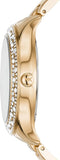 Michael Kors Liliane Mother of Pearl White Dial Gold Steel Strap Watch For Women - MK4555