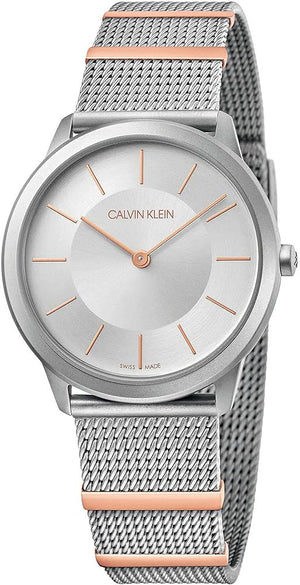 Calvin Klein Minimal Silver Dial Silver Mesh Strap Watch For Men - K3M521Y6