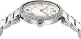 Michael Kors Parker Three Hand Mother of Pearl White Dial Silver Steel Strap Watch For Women - MK4694