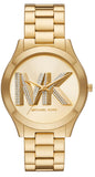 Michael Kors Runway Gold Dial Gold Steel Strap Watch For Women - MK4732