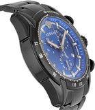 Versace V-Ray Chronograph Quartz Blue Dial Black Steel Strap Watch For Men - VE2I00521