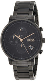 Hugo Boss Integrity Black Dial Black Steel Strap Watch for Men - 1513780