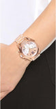 Michael Kors Bradshaw Chronograph Rose Gold Dial Rose Gold Steel Strap Watch For Women - MK6321