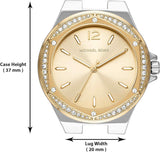 Michael Kors Lennox Three-Hand Gold Dial Two Tone Steel Strap Watch For Women  - MK6988