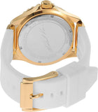 Michael Kors Everest Analog Gold Dial White Silicone Strap Watch For Women - MK7357