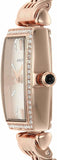Emporio Armani Gianni T Bar Quartz Crystals White Dial Rose Gold Steel Strap Watch For Women - AR11406