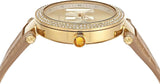 Michael Kors Parker Three-Hand Gold Dial Brown Leather Strap Watch For Women - MK4725