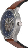 Fossil Forrester Automatic Skeleton Grey Dial Brown Leather Strap Watch for Men - ME3178