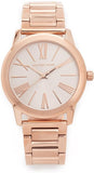 Michael Kors Hartman Rose Gold Dial Rose Gold Steel Strap Watch For Women - MK3491