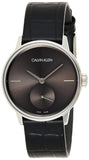 Calvin Klein Accent Black Dial Black Leather Strap Watch for Women - K2Y231C3