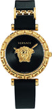 Versace Palazzo Empire Greca Black Dial Black Leather Strap Watch for Women - VEDV00119