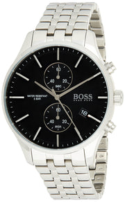 Hugo Boss Associate Chronograph Black Dial Silver Steel Strap Watch for Men - 1513869