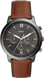 Fossil Neutra Chronograph Grey Dial Brown Leather Strap Watch for Men - FS5512