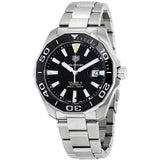 Tag Heuer Aquaracer Caliber 5 Black Dial Silver Steel Strap Watch for Men - WAY201A .BA0927