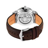 Fossil Neutra Automatic Skeleton White Dial Brown Leather Strap Watch for Men - ME3184