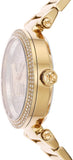 Michael Kors Parker Analog Crystals Gold Dial Gold Steel Strap Watch For Women - MK7283