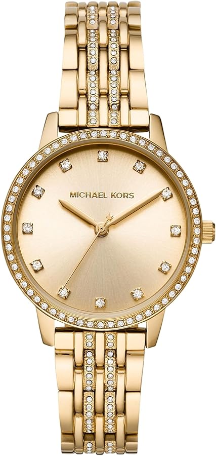 Jam Tangan Wanita Michael Kors Melissa Quartz Gold Dial Gold Steel