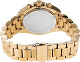 Michael Kors Bradshaw Chronograph Green Dial Gold Steel Strap Watch For Women - MK7257