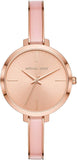 Michael Kors Jaryn Analog Gold Dial Pink Steel Strap Watch For Women - MK4343