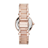 Michael Kors Parker Pink Dial Two Tone Steel Strap Watch for Women - MK6110