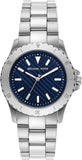 Michael Kors Everest Three-Hand Blue Dial Silver Steel Strap Watch For Men - MK9079