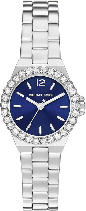 Michael Kors Lennox Three-Hand Blue Dial Silver Steel Strap Watch For Women - MK7397