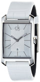 Calvin Klein Window White Dial White Leather Strap Watch for Women - K2M23120