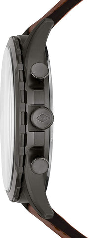 Fossil Forrester Chronograph Grey Dial Brown Leather Strap Watch for Men - FS5815