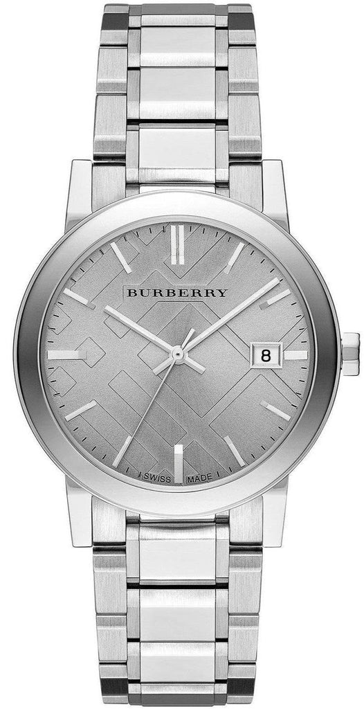 Burberry The City Silver Dial Silver Steel Strap Watch for Women