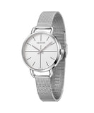 Calvin Klein Even White Dial Silver Mesh Bracelet Watch for Women - K7B23126