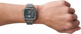 Fossil Retro Analog-Digital Black Dial Grey Steel Strap Watch for Men - FS5892