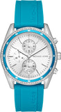 Michael Kors Hadyn Analog Silver Dial Blue Rubber Strap Watch for Women - MK7485