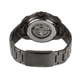 Fossil Bronson Automatic Skeleton Black Dial Grey Steel Strap Watch for Men - ME3218