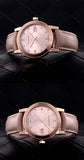 Burberry The City Diamonds Gold Dial Beige Leather Strap Watch for Women - BU9131