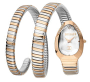 Just Cavalli Glam Evo 4 White Dial Two Tone Steel Strap Watch for Women - JC1L209M0075