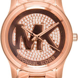 Michael Kors Runway Rose Gold Dial Rose Gold Steel Strap Watch For Women - MK5853