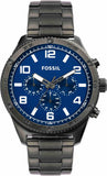 Fossil Brox Multifunction Blue Dial Grey Steel Strap Watch for Men - BQ2798