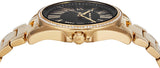 Michael Kors Kacie Analogue Black Dial Gold Steel Strap Watch for Women - MK4852