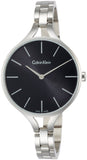 Calvin Klein Graphic Black Dial Silver Steel Strap Watch for Women - K7E23141