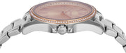 Michael Kors Kacie Three-Hand Gold Dial Silver Steel Strap Watch for Women - MK4854