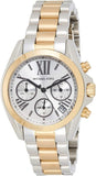 Michael Kors Bradshaw Chronograph Silver Dial Two Tone Steel Strap Watch For Women - MK5912