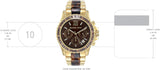 Michael Kors Everest Chronograph Brown Dial Two Tone Steel Strap Watch For Women - MK6973