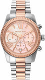 Michael Kors Lexington Chronograph Rose Gold Dial Two Tone Steel Strap Watch For Women - MK7219