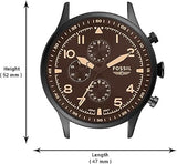 Fossil Retro Pilot Chronograph Brown Dial Brown Leather Strap Watch for Men - FS5833