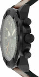 Fossil Bronson Chronograph Black Dial Brown Leather Strap Watch for Men - FS5856