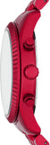 Michael Kors Lexington Chronograph Red Dial Red Steel Strap Watch For Men - MK8814