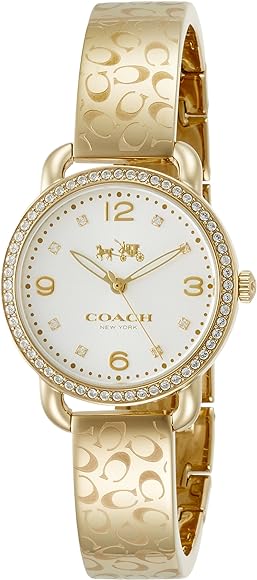 Coach Delancey Diamonds Silver Dial Gold Steel Strap Watch for Women - 14502354