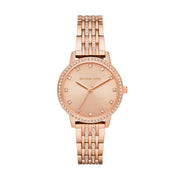 Michael Kors Melissa Three Hand Rose Gold Dial Rose Gold Steel Strap Watch For Women - MK4369