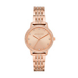 Michael Kors Melissa Three Hand Rose Gold Dial Rose Gold Steel Strap Watch For Women - MK4369